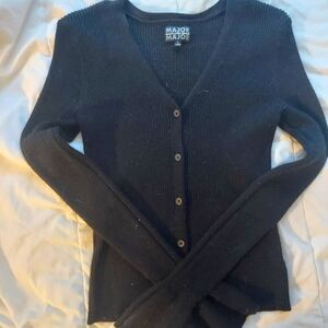 Black long sleeve button top